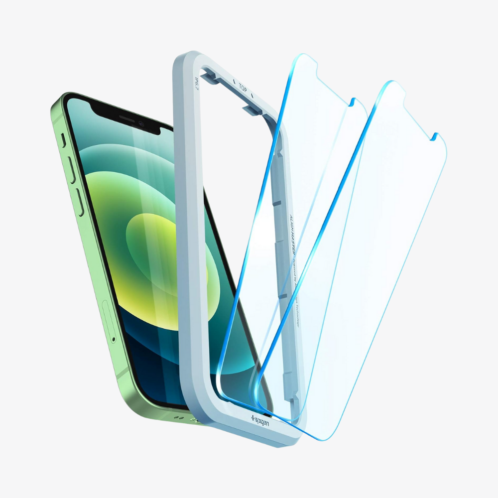 Spigen iPhone 12 Mini Cam Ekran Koruyucu Kolay Kurulum GLAS.tR AlignMaster (2 Adet)
