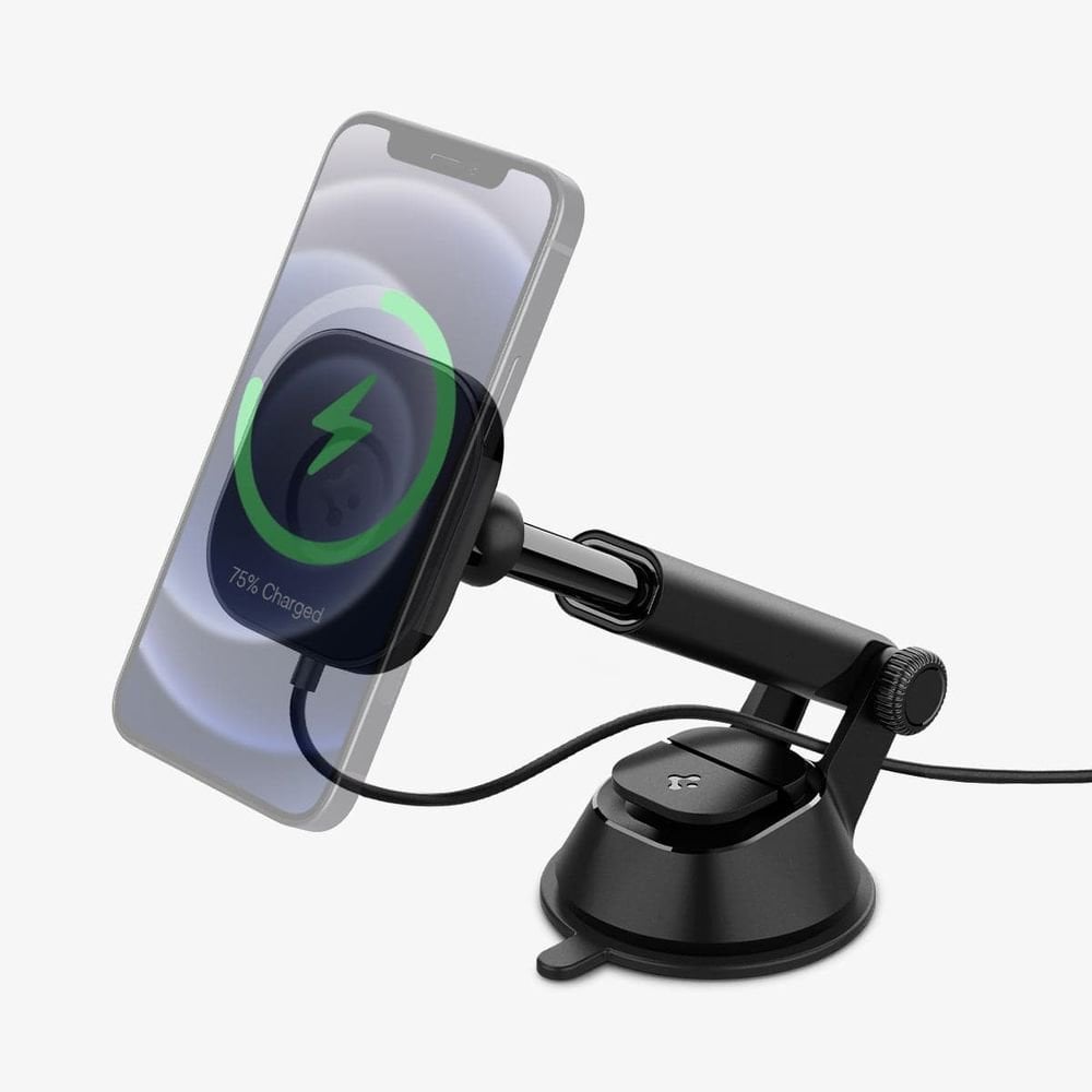 Spigen MagFit Dashboard Araç içi Telefon Tutucu + Manyetik Kablosuz Şarj Cihazı iPhone için MagSafe özellikli OneTap Pro ITS35W