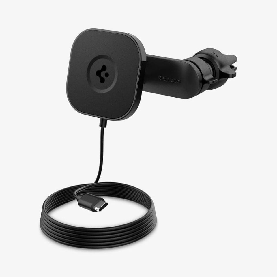 Spigen MagFit Air Vent Araç içi Telefon Tutucu + Manyetik Kablosuz Şarj Cihazı iPhone için MagSafe özellikli OneTap Pro ITS12W