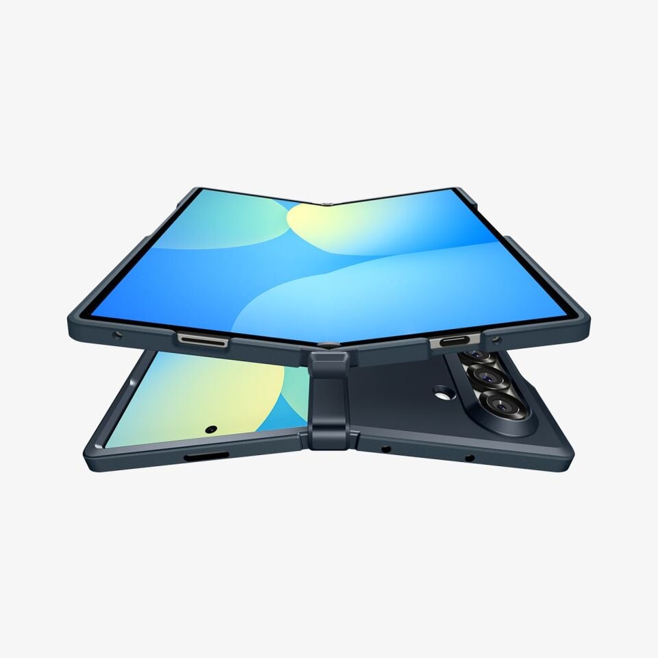 Spigen Galaxy Z Fold 7 Ekstra Dayanıklı Kılıf Tough Armor Pro Hava Kanalı Teknolojisi™ Askeri Sınıf Koruma MagFit özellikli Black Çift Katman Kapak Metal Slate
