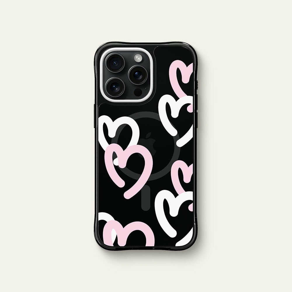 iPhone 15 Pro Kılıf, Ciel By Cyrill UltraSheer Mag Doodle Hearts (Magsafe Uyumlu)