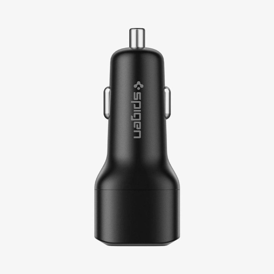 Spigen 65W USB-C 2 Port Araç içi Güç Adaptörü - Hızlı Şarj Aleti iPhone & Android & iPad & MacBook Type-C