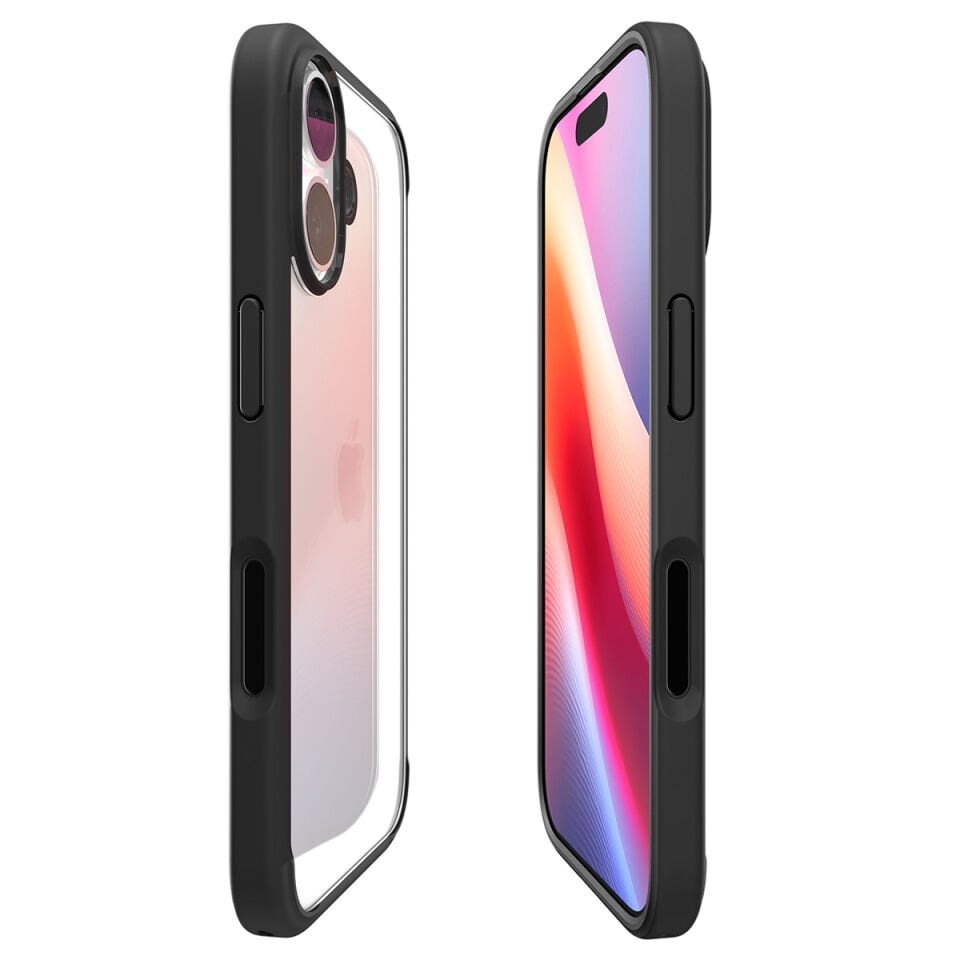 Spigen iPhone 17 ince Kılıf Ultra Hybrid Sararma Karşıtı DuraClear™ Hava Kanalı Teknolojisi™ Askeri Sınıf Koruma Şeffaf Kapak Matte Black