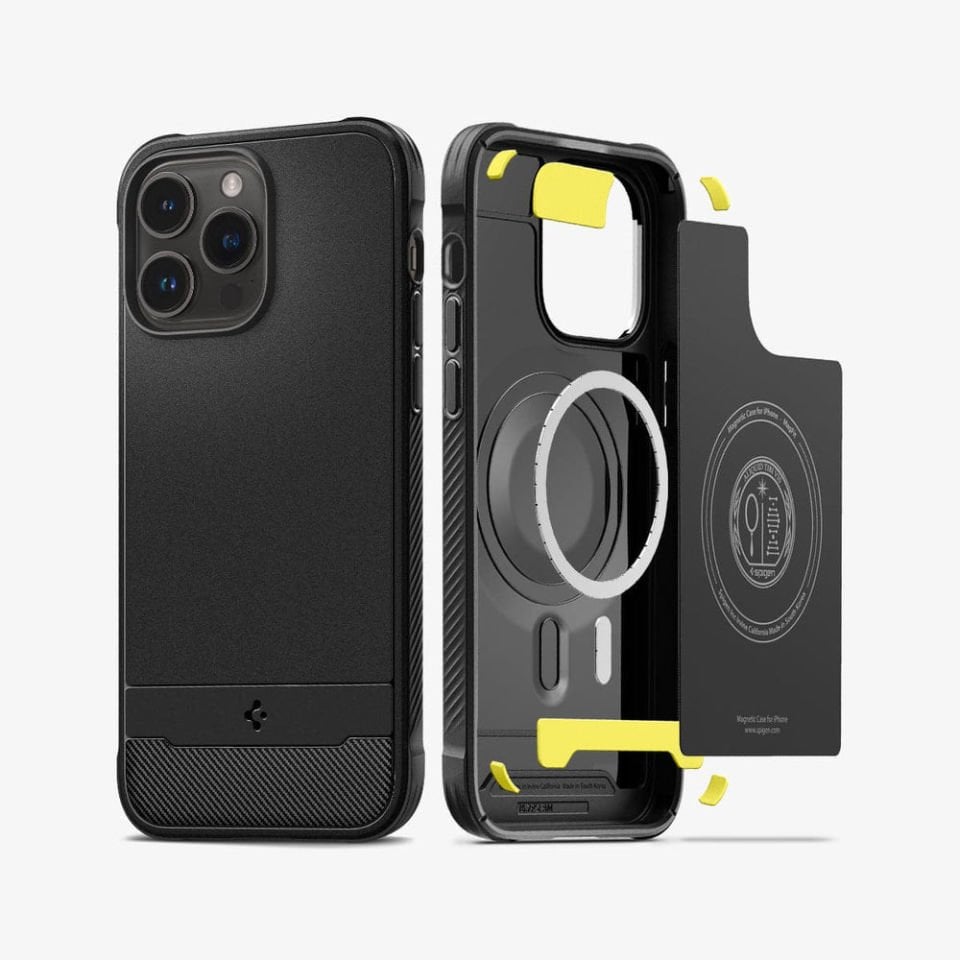 iPhone 14 Pro Max Kılıf, Spigen Rugged Armor Mag (MagSafe Uyumlu) Matte Black