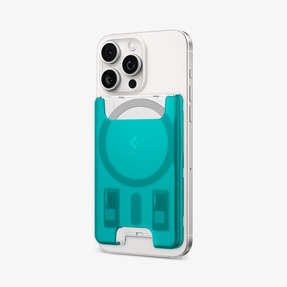Spigen iPhone için MagSafe özellikli 3 Kartlı Manyetik Cüzdan Classic C1 Bondi Blue
