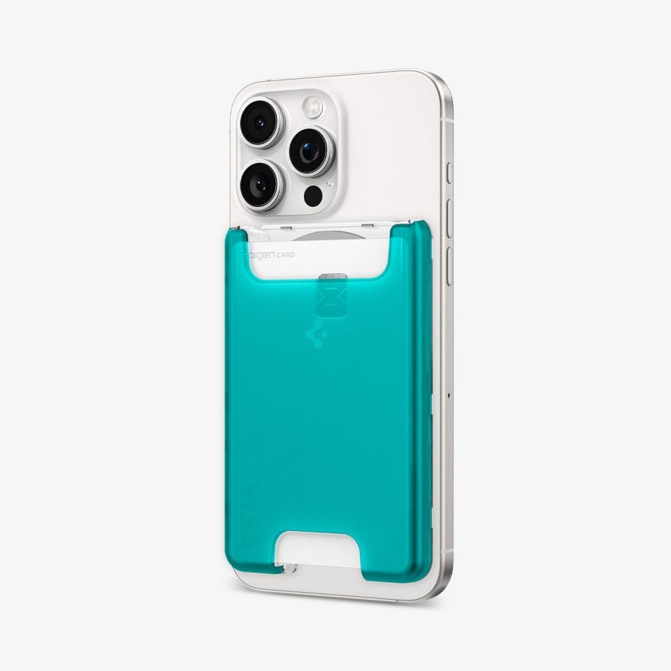 Spigen iPhone için MagSafe özellikli 3 Kartlı Manyetik Cüzdan Classic C1 Bondi Blue