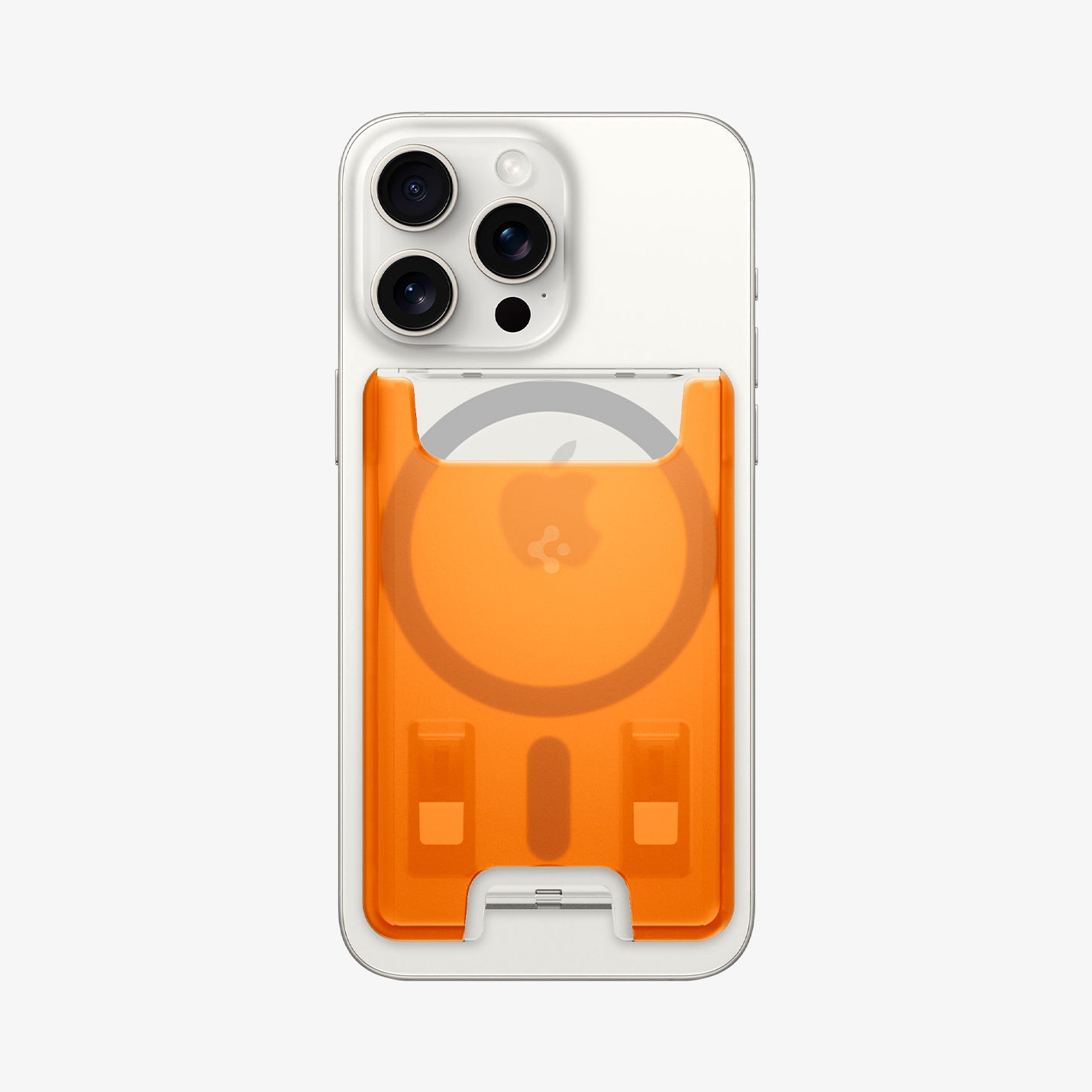 Spigen iPhone için MagSafe özellikli 3 Kartlı Manyetik Cüzdan Classic C1 tangerine