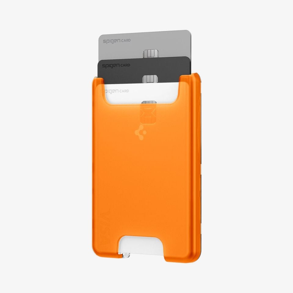 Spigen iPhone için MagSafe özellikli 3 Kartlı Manyetik Cüzdan Classic C1 tangerine