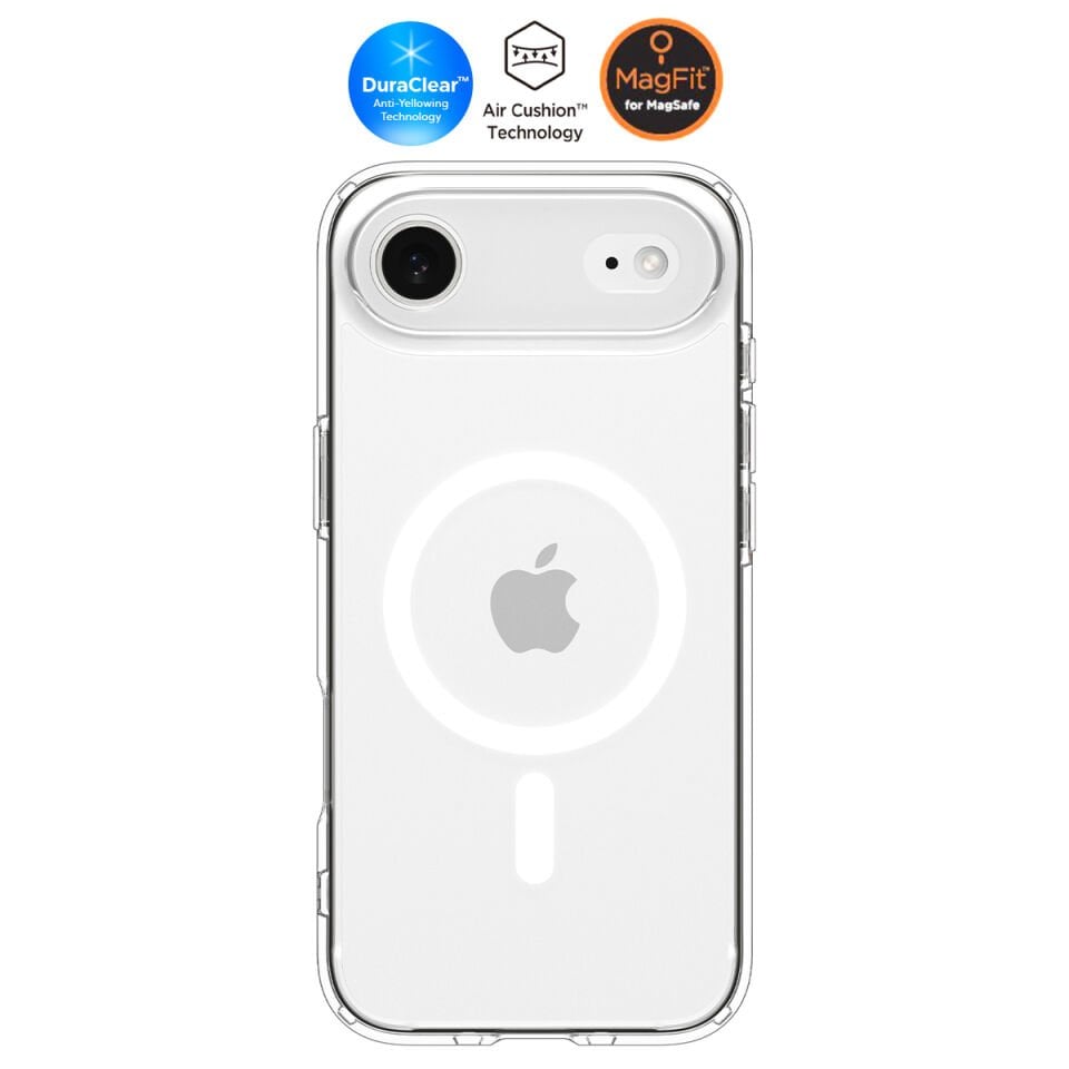 Spigen iPhone Air ince MagSafe Kılıf Ultra Hybrid Sararma Karşıtı DuraClear™ Hava Kanalı Teknolojisi™ Askeri Sınıf Koruma MagFit Şeffaf Kapak Clear White
