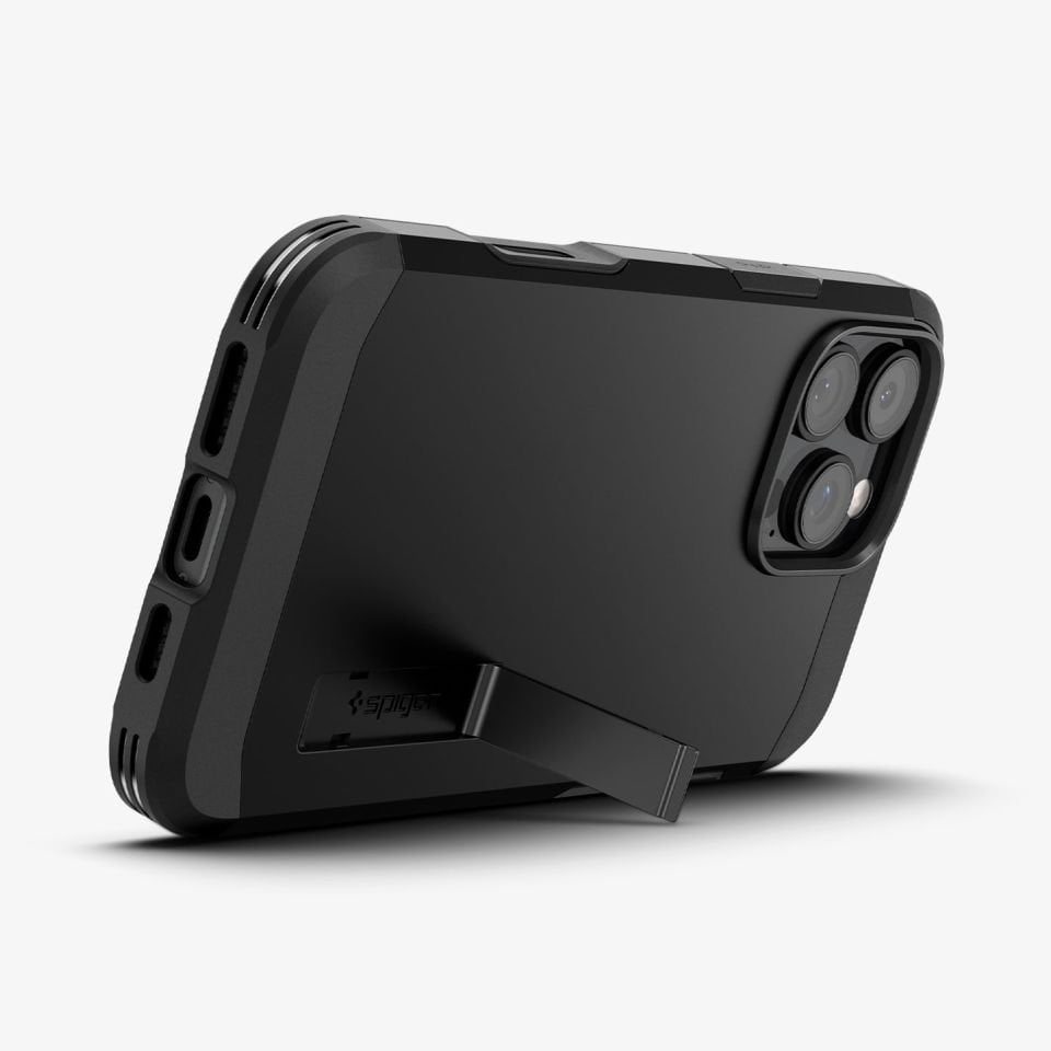 Spigen iPhone 16 Pro Kılıf Tough Armor AI T (Kamera Buton Korumalı) MagFit MagSafe Özellikli Black