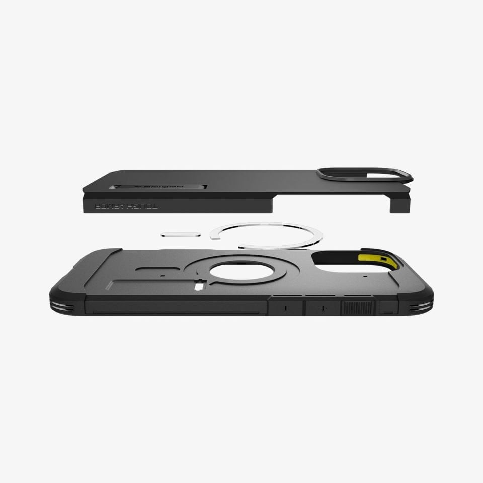 Spigen iPhone 16 Pro Kılıf Tough Armor AI T (Kamera Buton Korumalı) MagFit MagSafe Özellikli Black