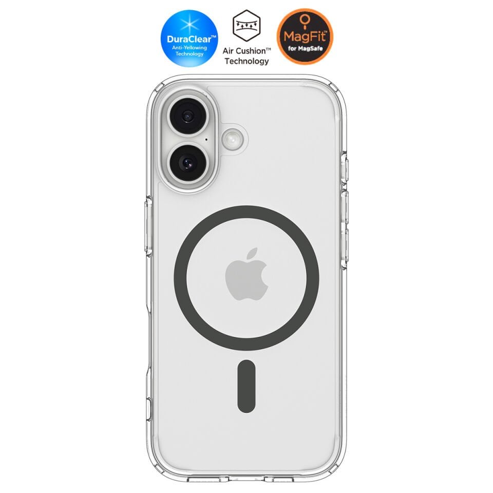 Spigen iPhone 17 ince MagSafe Kılıf Ultra Hybrid Sararma Karşıtı DuraClear™ Hava Kanalı Teknolojisi™ Askeri Sınıf Koruma MagFit Şeffaf Kapak Clear Graphite