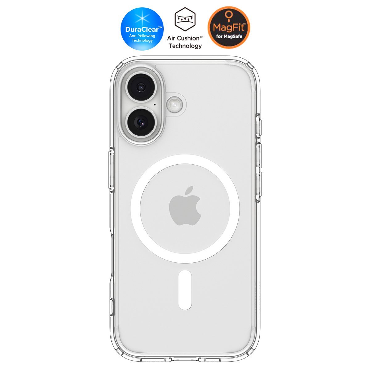 Spigen iPhone 17 ince MagSafe Kılıf Ultra Hybrid Sararma Karşıtı DuraClear™ Hava Kanalı Teknolojisi™ Askeri Sınıf Koruma MagFit Şeffaf Kapak Clear White