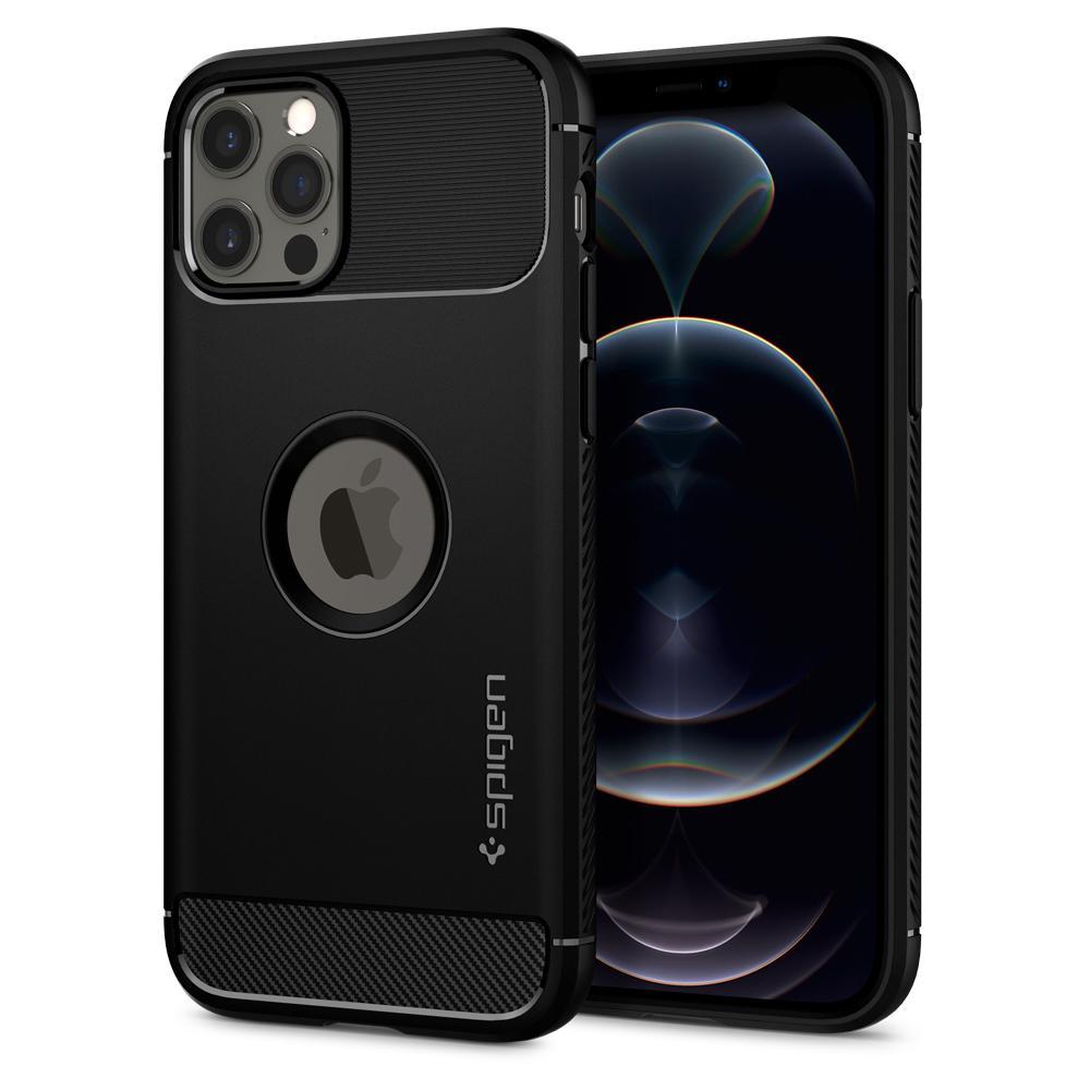 iPhone 12 Pro / iPhone 12 Kılıf, Spigen Rugged Armor Matte Black