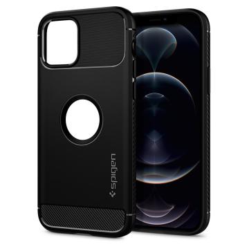 iPhone 12 Pro / iPhone 12 Kılıf, Spigen Rugged Armor Matte Black