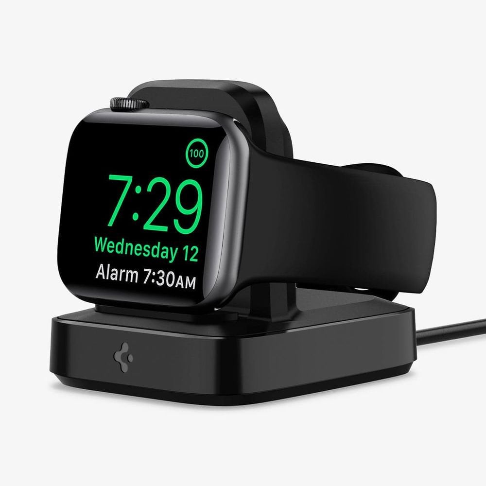 Spigen PowerArc ArcField Apple Watch Kablosuz Şarj Cihazı + Dock Station (Apple Sertifikalı) PF2002 Black
