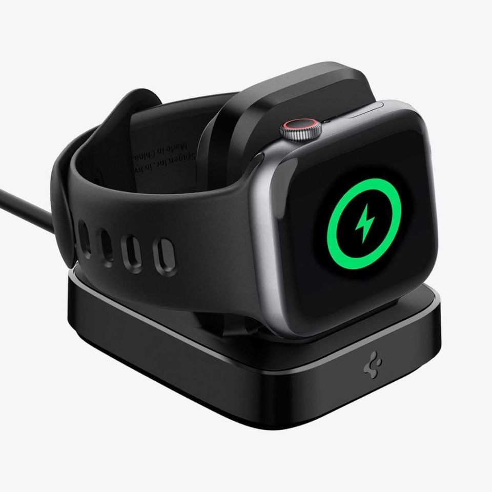 Spigen PowerArc ArcField Apple Watch Kablosuz Şarj Cihazı + Dock Station (Apple Sertifikalı) PF2002 Black