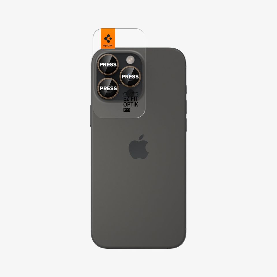 Spigen iPhone 16 Pro Max / 16 Pro / 15 Pro Max / 15 Pro / 14 Pro Max / 14 Pro Kamera Lens Camı Koruyucu Glas.tR EZ Fit Optik Pro (2 Adet)