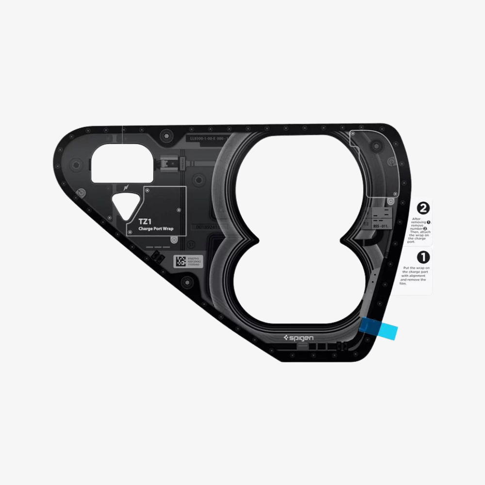 Spigen Tesla Model Y (2024-2023) & Model 3 (2023) Şarj Portu için Koruyucu Film ve Kaplama Seti Zero One TO420P-EU