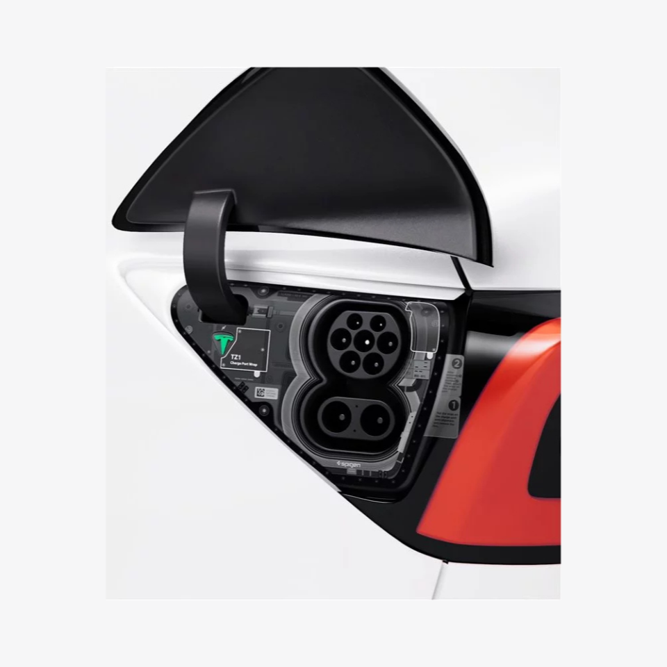 Spigen Tesla Model Y (2024-2023) & Model 3 (2023) Şarj Portu için Koruyucu Film ve Kaplama Seti Zero One TO420P-EU