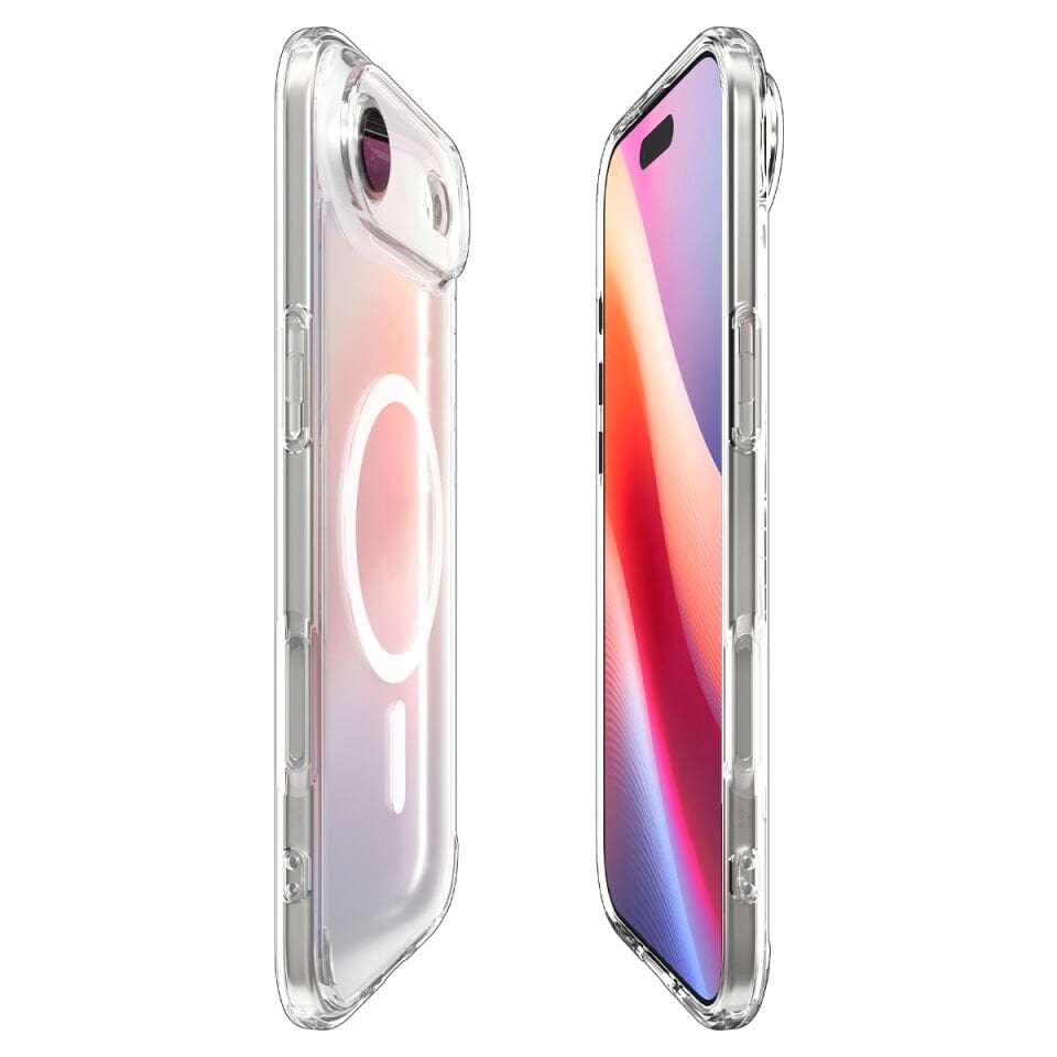 Spigen iPhone Air ince MagSafe Kılıf Ultra Hybrid Sararma Karşıtı DuraClear™ Hava Kanalı Teknolojisi™ Askeri Sınıf Koruma MagFit Mat Kapak Frost White