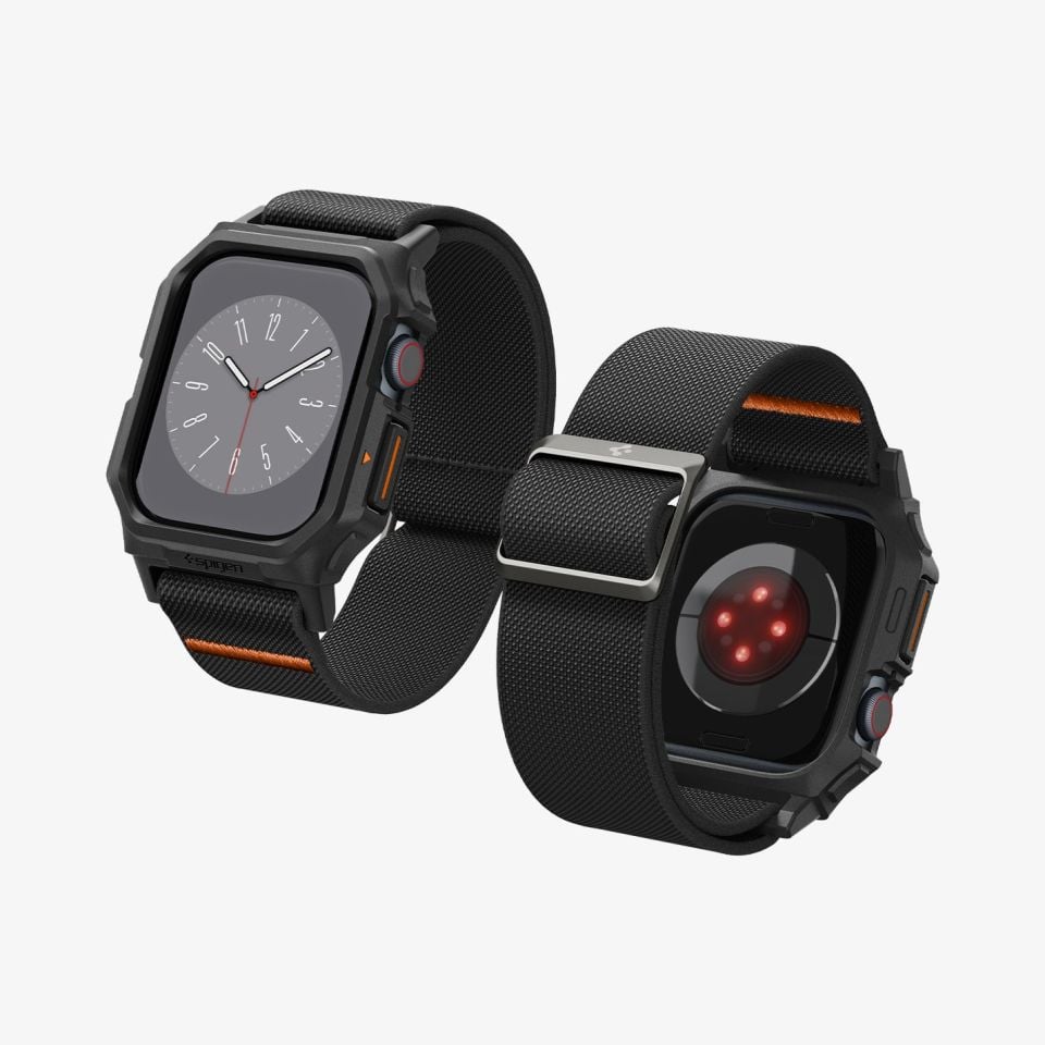 Spigen Apple Watch 46mm Seri 10 Kılıf & Kordon Kayış Lite Fit Pro Matte Black