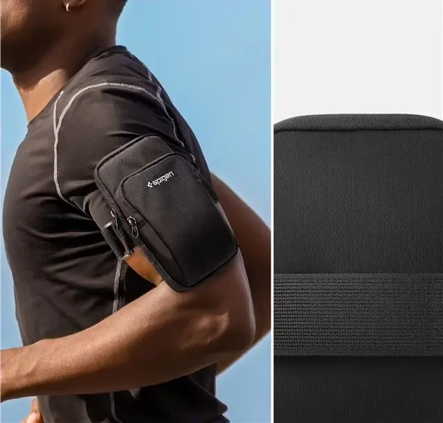 Spigen Dynamic Shield Kılıf / Çanta Spor için Kol Bandı (Tüm Cihazlarla Uyumlu) Armband Black