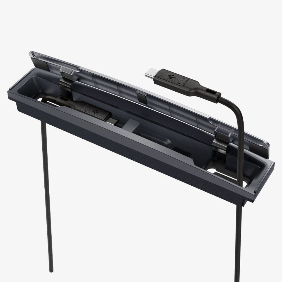 Spigen Tesla Model Y (2024-2023) & Model 3 (2023) Orta Konsol için Kablo Düzenleyici Black TO271 Black