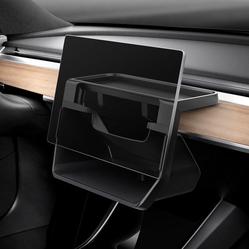 Spigen Tesla Model Y (2025) Juniper & Model Y (2024-2023) & Model 3 Ekran Altı Düzenleyici Black TO227 Silver