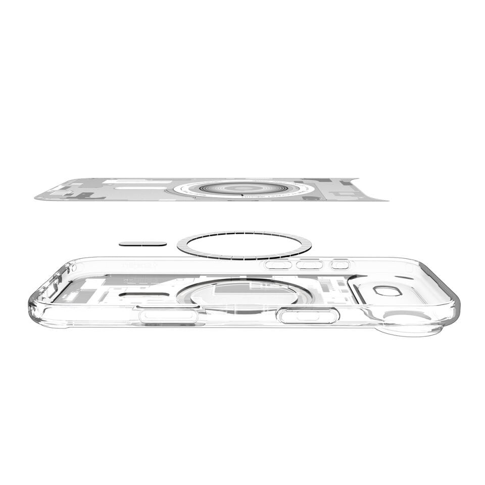 Spigen iPhone Air ince MagSafe Kılıf Ultra Hybrid Sararma Karşıtı DuraClear™ Hava Kanalı Teknolojisi™ Askeri Sınıf Koruma MagFit Zero One Tasarım Kapak Zero One White