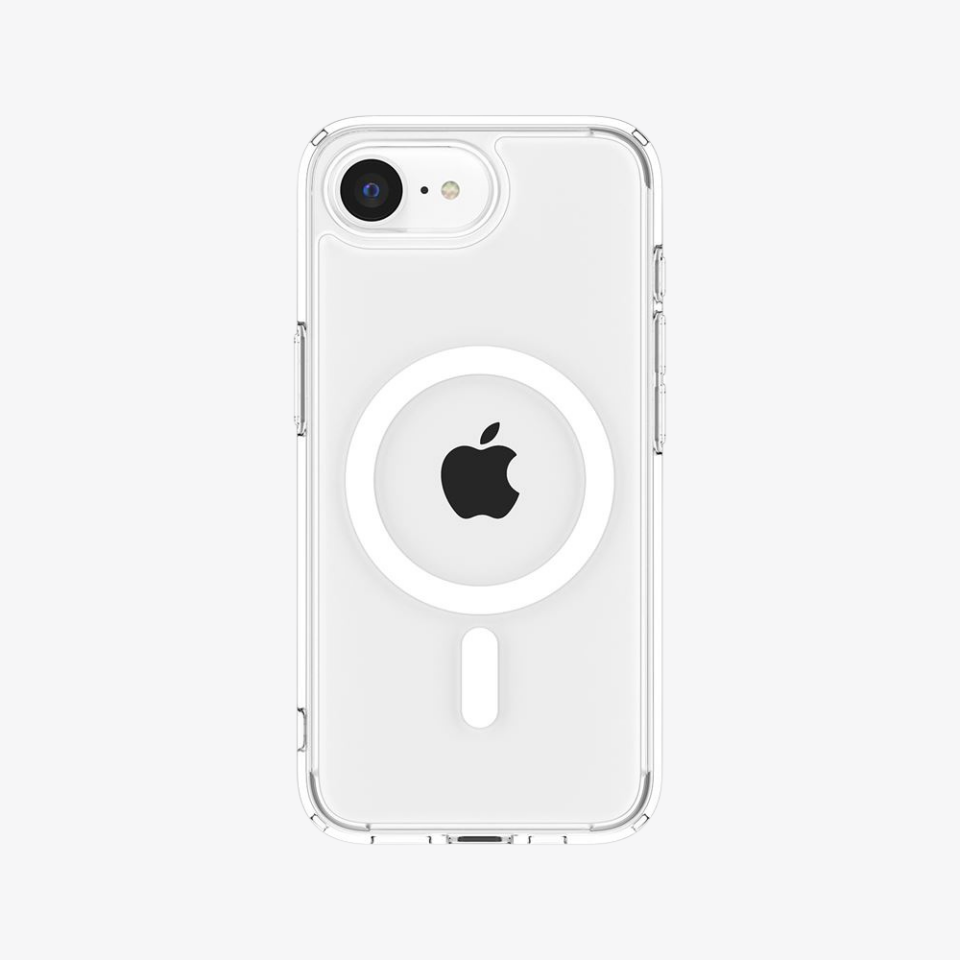 Spigen Apple iPhone 16e Kılıf Crystal Hybrid MagFit MagSafe Özellikli Clear White