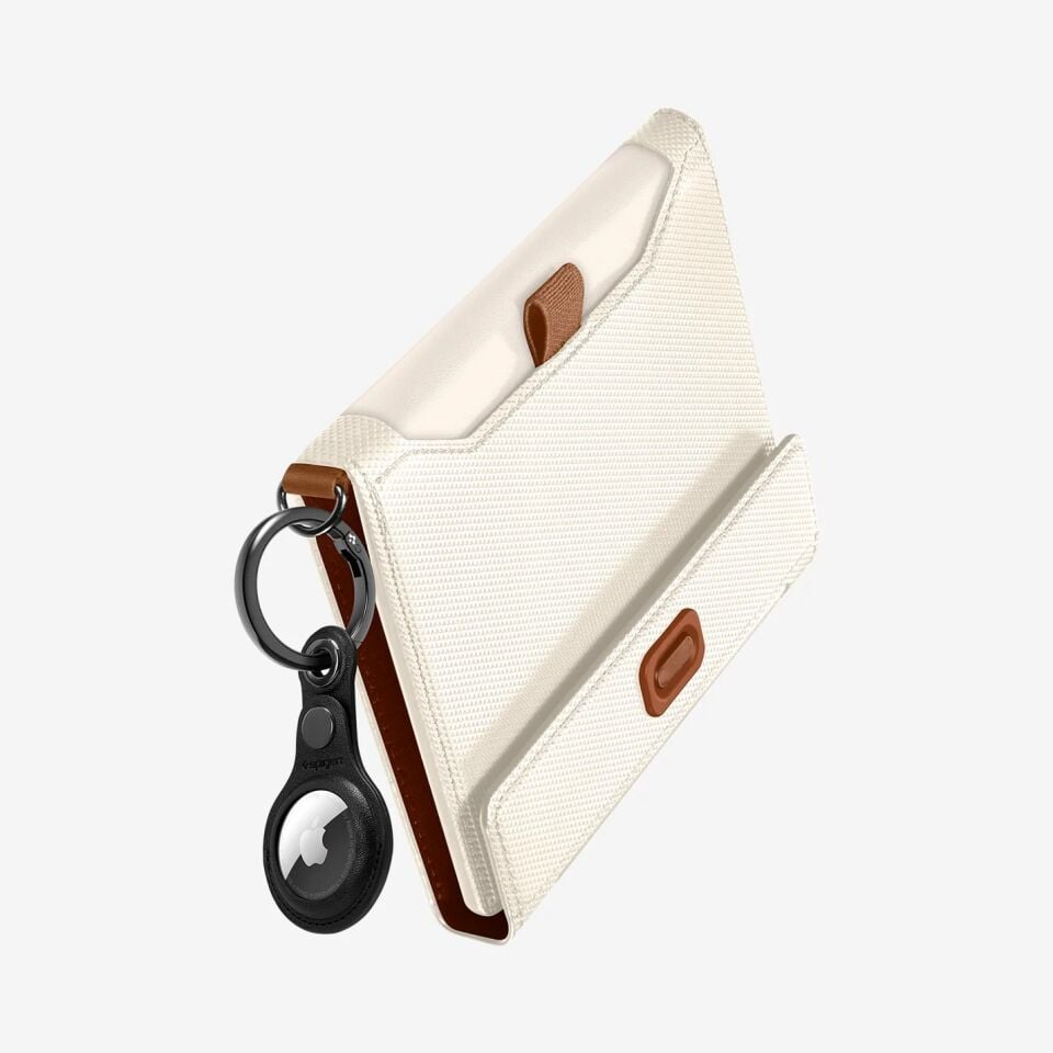 Spigen Passport Holder RFID Korumalı Seyahat Çantası Pasaport Cüzdan Dune Beige