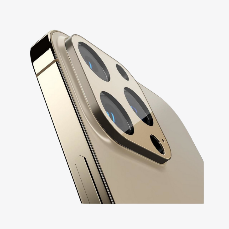 Spigen iPhone 13 Pro Max / 13 Pro Kamera Lens Camı Koruyucu GLAS.tR Optik (2 Adet) Gold
