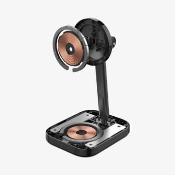 Spigen ArcField Dual (MagFit) MagSafe Uyumlu 7.5W Kablosuz Şarj Standı & Cihazı Black