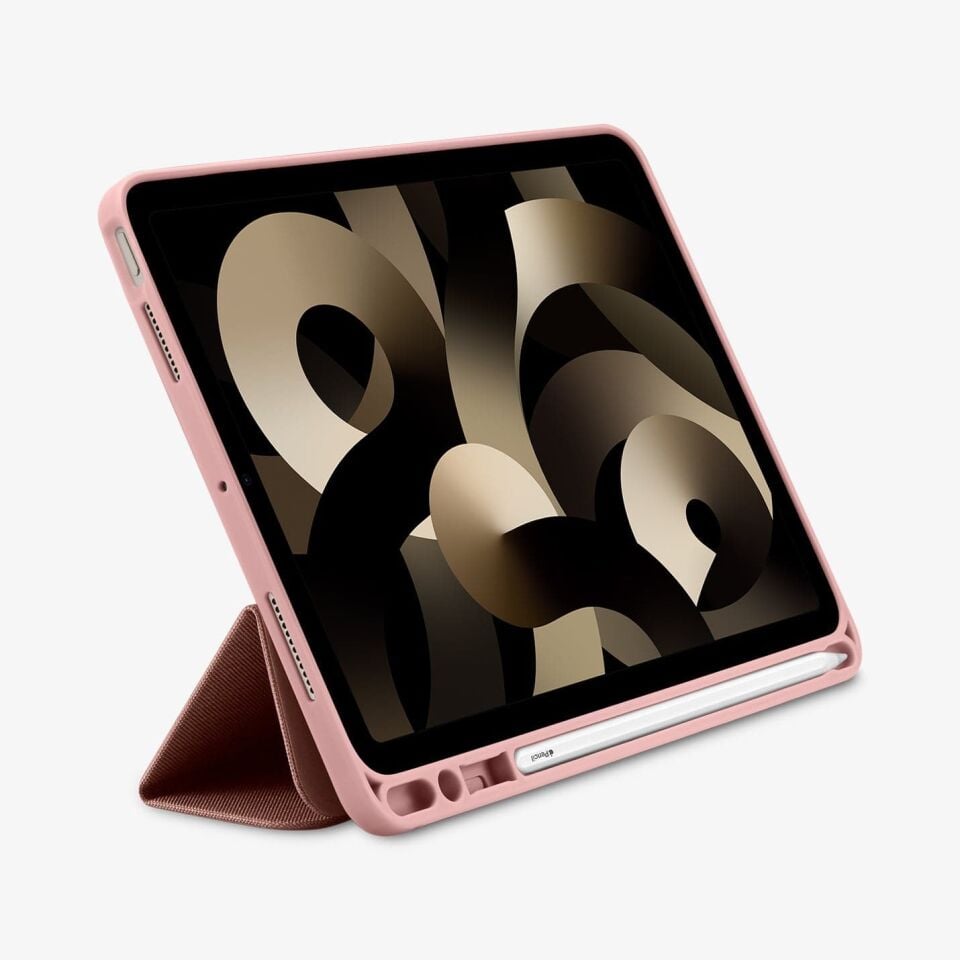 Spigen iPad Air 11'' M3 (2025) / M2 (2024) / Air 10.9'' (2022 / 2020) Kılıf Urban Fit Askeri Sınıf Koruma Örgü Kumaş Tasarım Rose Gold