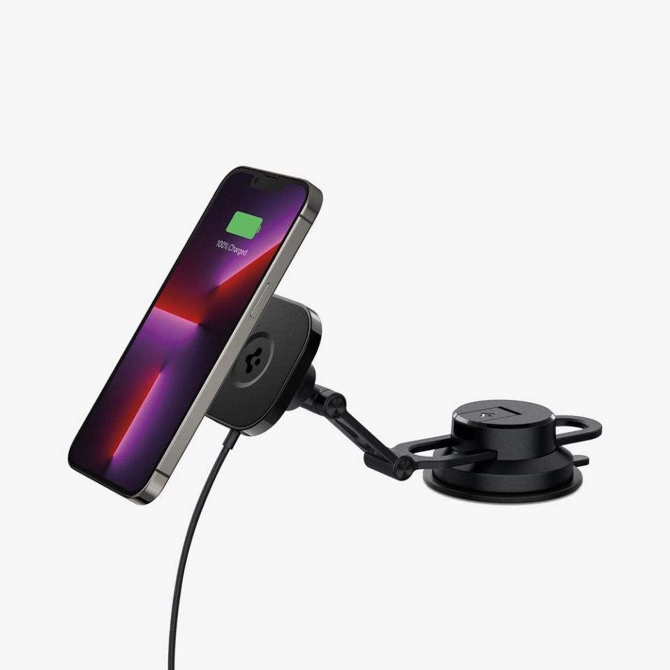 Spigen MagFit Dashboard Araç içi Telefon Tutucu + Manyetik Kablosuz Şarj Cihazı iPhone için MagSafe özellikli OneTap Pro 3 ITS35W-3