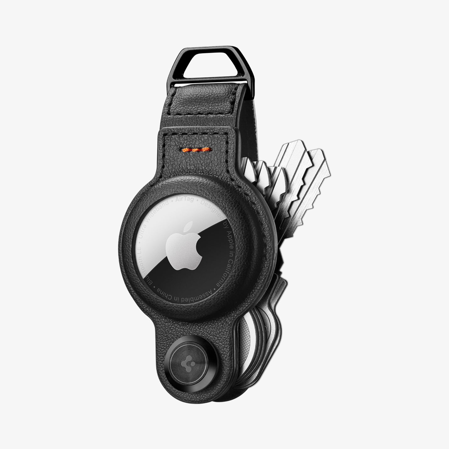 Spigen AirTag 2 / AirTag Kılıf Valentinus Anahtarlık Vegan Deri Black