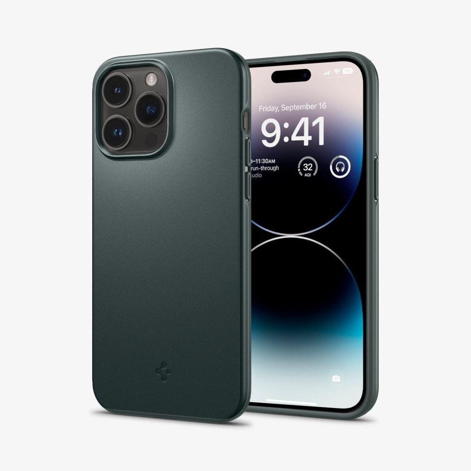 iPhone 14 Pro Kılıf, Spigen Thin Fit Green