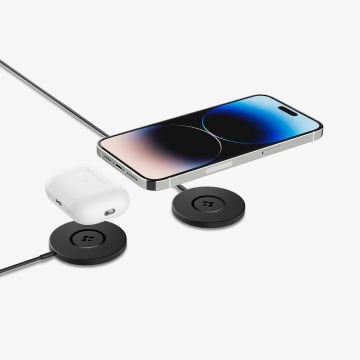 Spigen ArcField (MagFit) MagSafe Uyumlu 7.5W Kablosuz Şarj Cihazı iPhone 15 / 14 / 13 / 12 Serisi Black