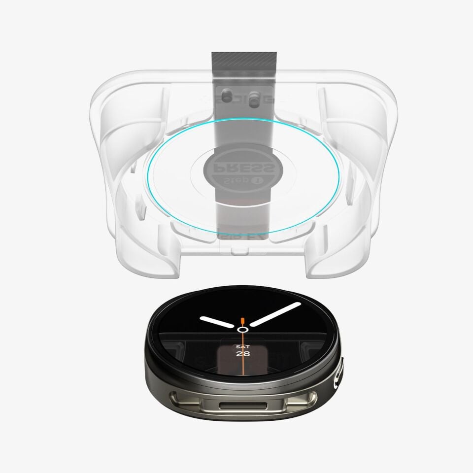 Spigen Galaxy Watch 8 (44mm) Cam Ekran Koruyucu Kolay Kurulum GLAS.tR EZ Fit Slim HD (2 Adet) - AGL09876