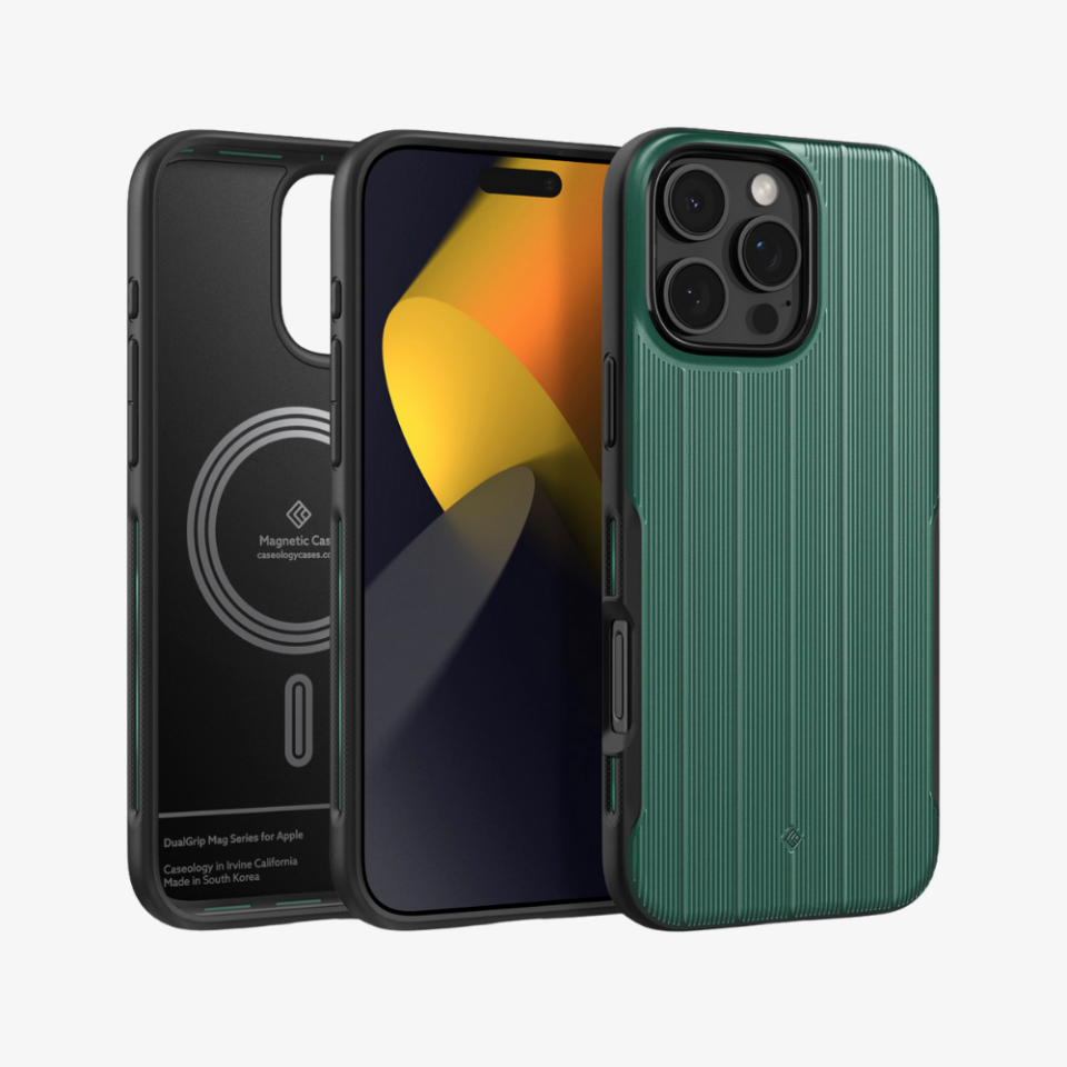 Spigen Caseology iPhone 16 Pro Max Kılıf Dual Grip Mag MagSafe Özellikli Braided Green