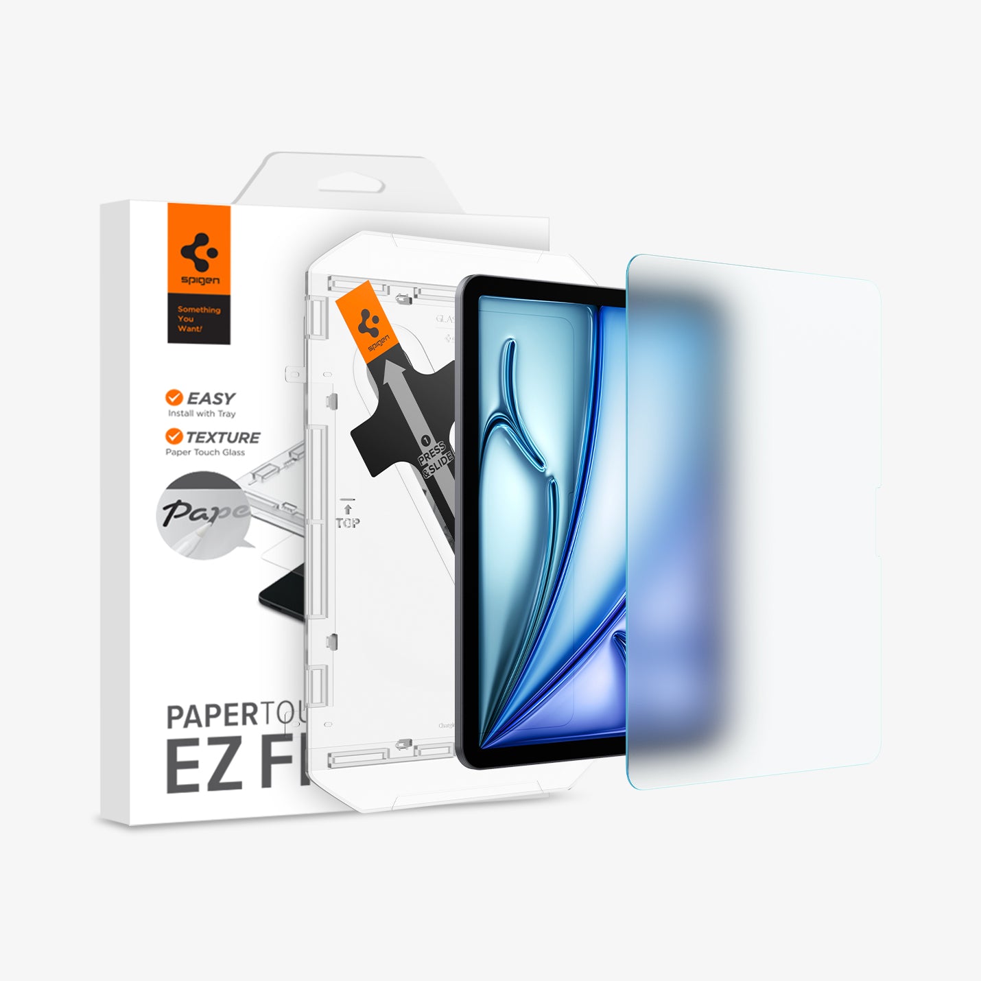 Spigen iPad Air 11'' M3 (2025) / M2 (2024) Defter Kağıt Hissiyatlı Ekran Koruyucu Kolay Kurulum Paper Touch EZ Fit