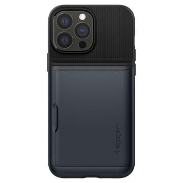 iPhone 13 Pro Max Kılıf, Spigen Slim Armor CS Wallet Metal Slate