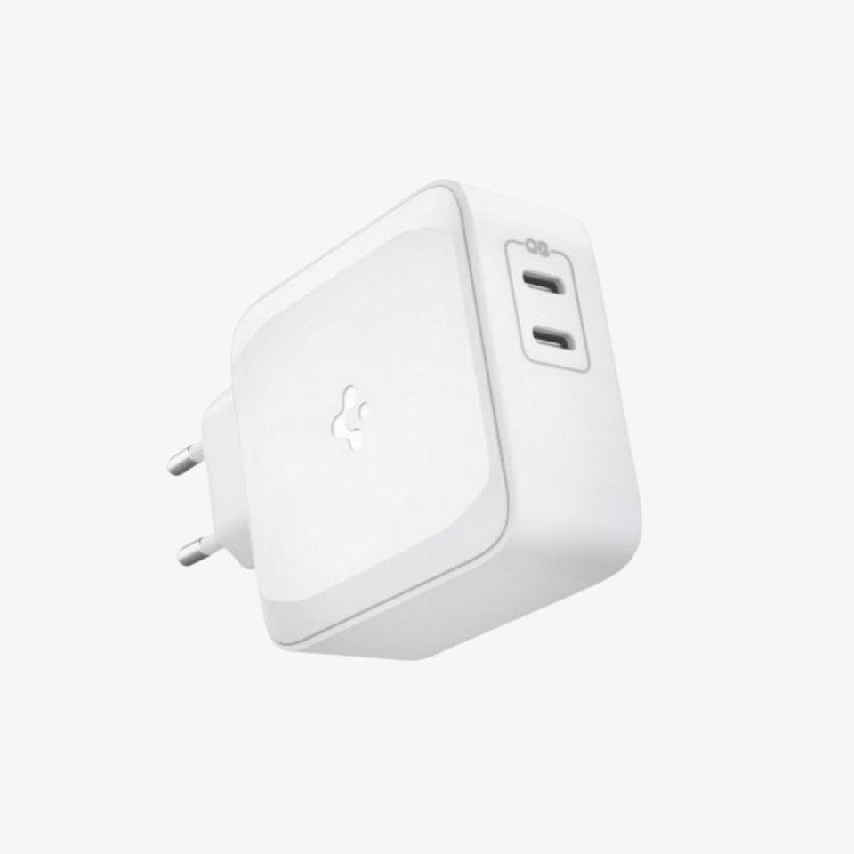 Spigen 65W USB-C 2 Port Yüksek Hızlı Şarj Aleti / Şarj Isısını Düşürür GaN Destekli Akım Korumalı Güç Adaptörü iPhone & Android & iPad & MacBook Type-C 