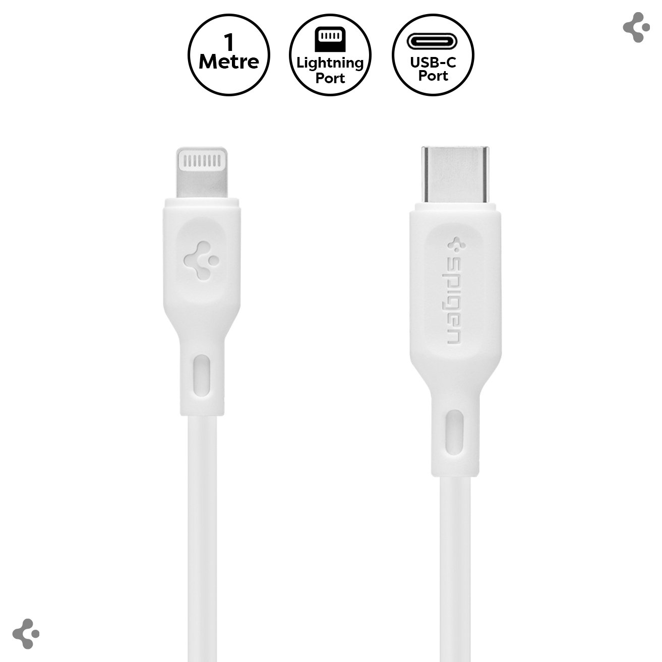 Spigen Essential USB-C to Lightning (1 Metre) Hızlı Şarj/Data Kablosu MFI Lisanslı C10CL