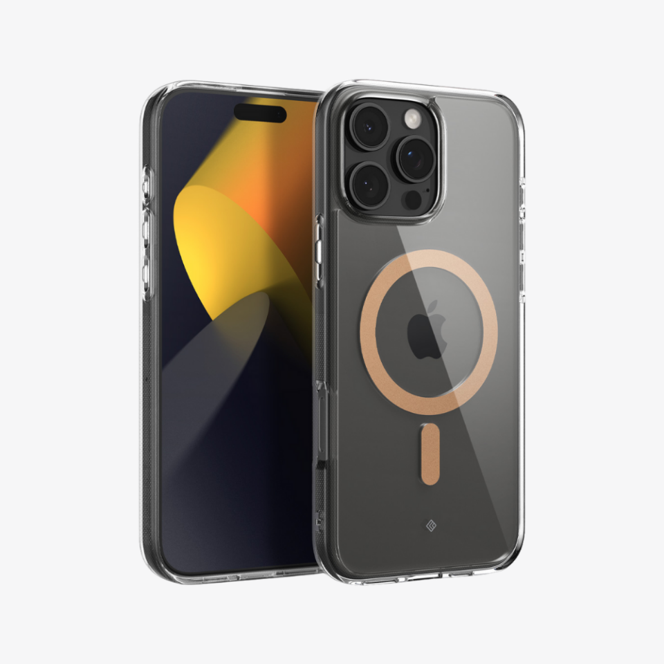 Spigen Caseology iPhone 16 Pro Kılıf Capella Mag MagSafe Özellikli Clear Sepia Gold