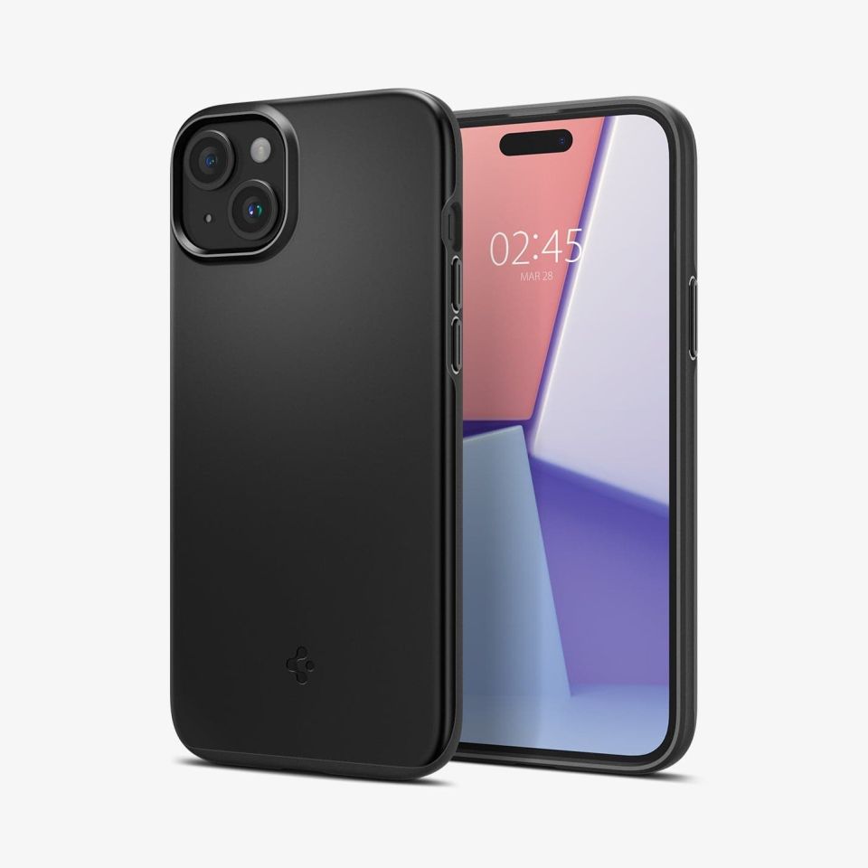 iPhone 15 Kılıf, Spigen Thin Fit Black