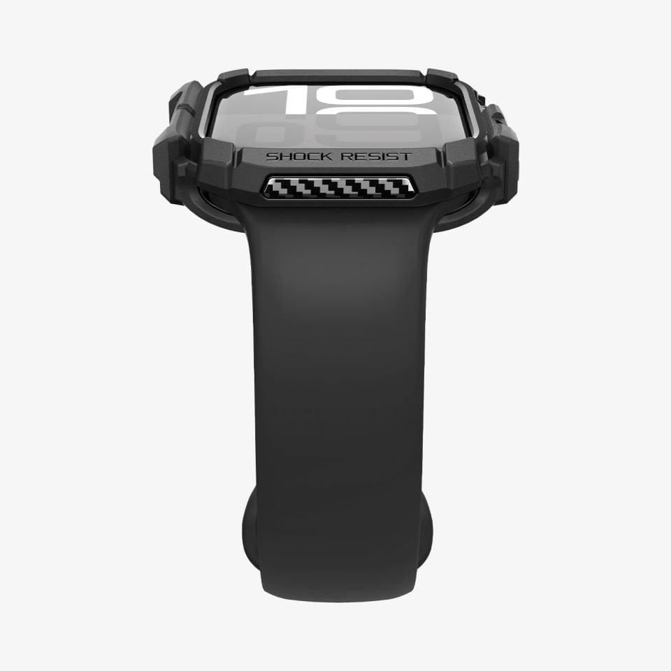 Spigen Apple Watch 46mm Seri 10 Kılıf Rugged Armor Matte Black