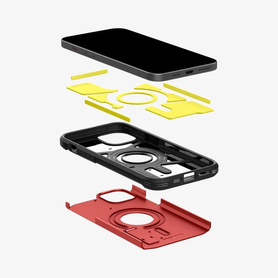 iPhone 15 Kılıf, Spigen Tough Armor Magfit (Magsafe Uyumlu) Red