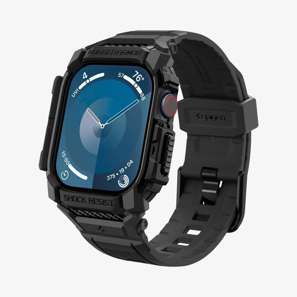 Spigen Apple Watch 42mm Seri 10 Kılıf & Kordon Kayış Rugged Armor Pro